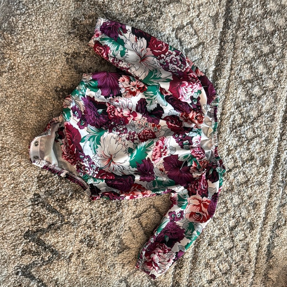 Floral Long-Sleeve Baby Bodysuit